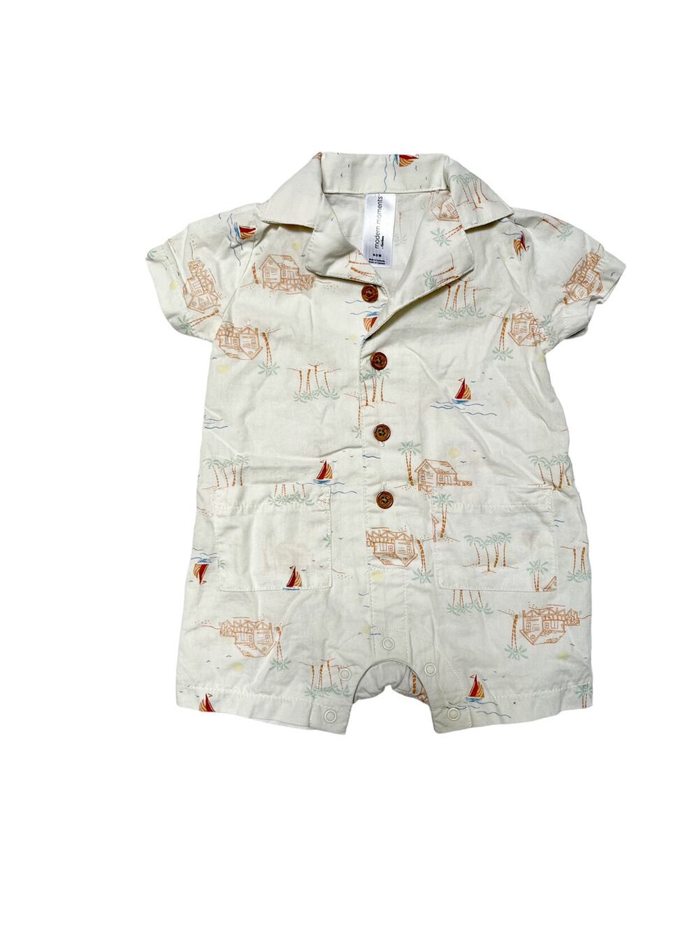 Modern Moments Button Up Romper Size 0-3m